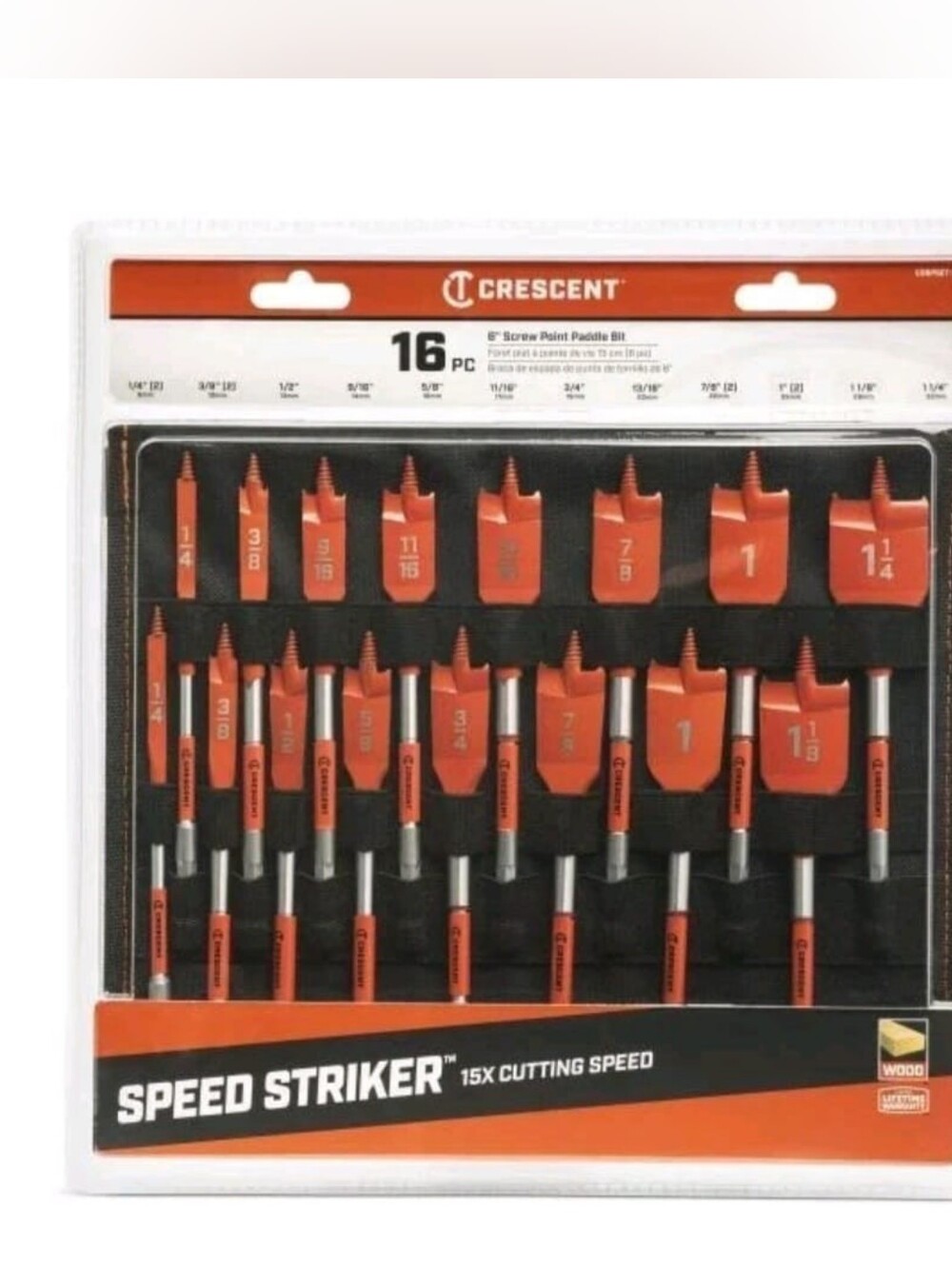 Crescent 16 Pcs Point Paddle Bit Set